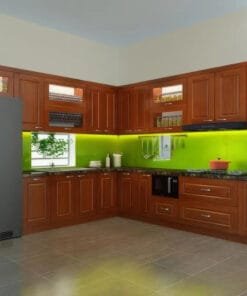 Tủ Bếp Gỗ Tự Nhiên Hiện Đại Thiết Kế Đơn Giản Tối Ưu Không Gian